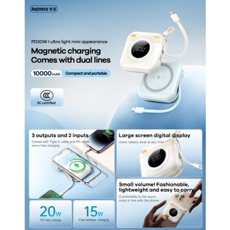 Remax 20w Ultra Light Mini Magnetic Power Bank 10000 mAh