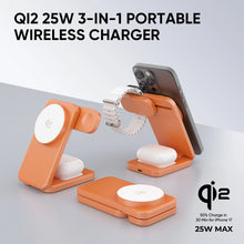 REDEFYNE Qi2.2 25W 3-IN-1 Portable Wireless Charger - Orange