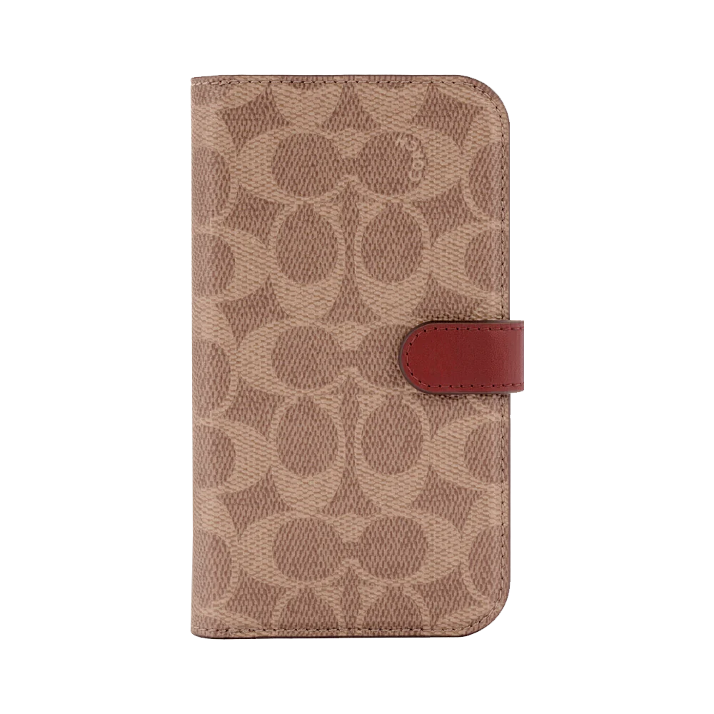 Coach Signature C Tan Wallet Case for iPhone 14 Pro