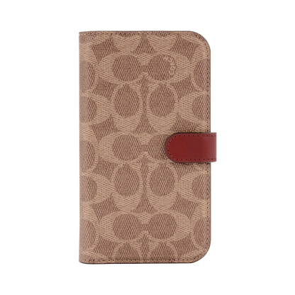 Coach Signature C Tan Wallet Case for iPhone 14 Pro