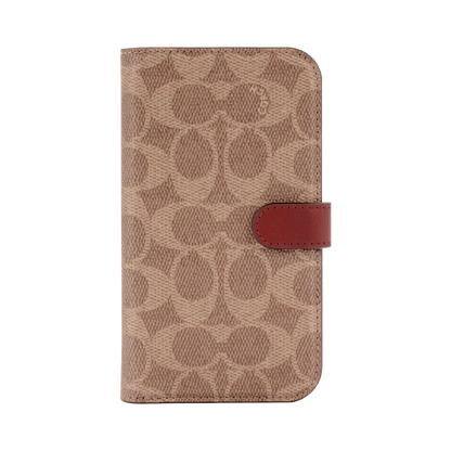 Coach Signature C Tan Wallet Case for iPhone 14 Pro