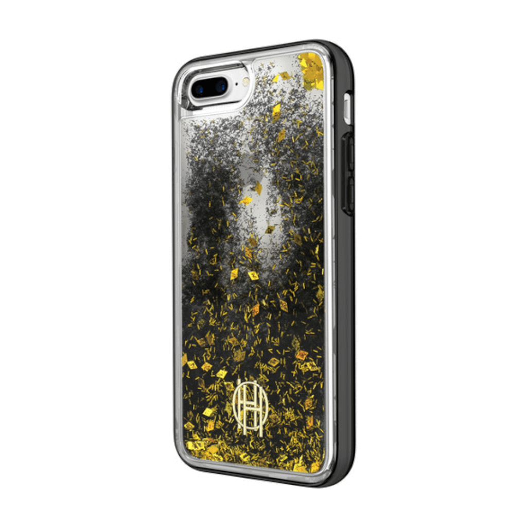 House of Harlow 1960 Black/Gold Liquid Glitter Case for iPhone 7/8 Plus