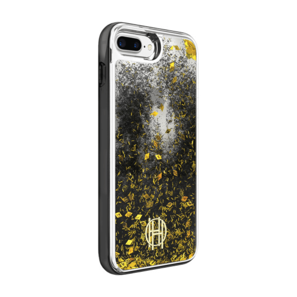 House of Harlow 1960 Black/Gold Liquid Glitter Case for iPhone 7/8 Plus