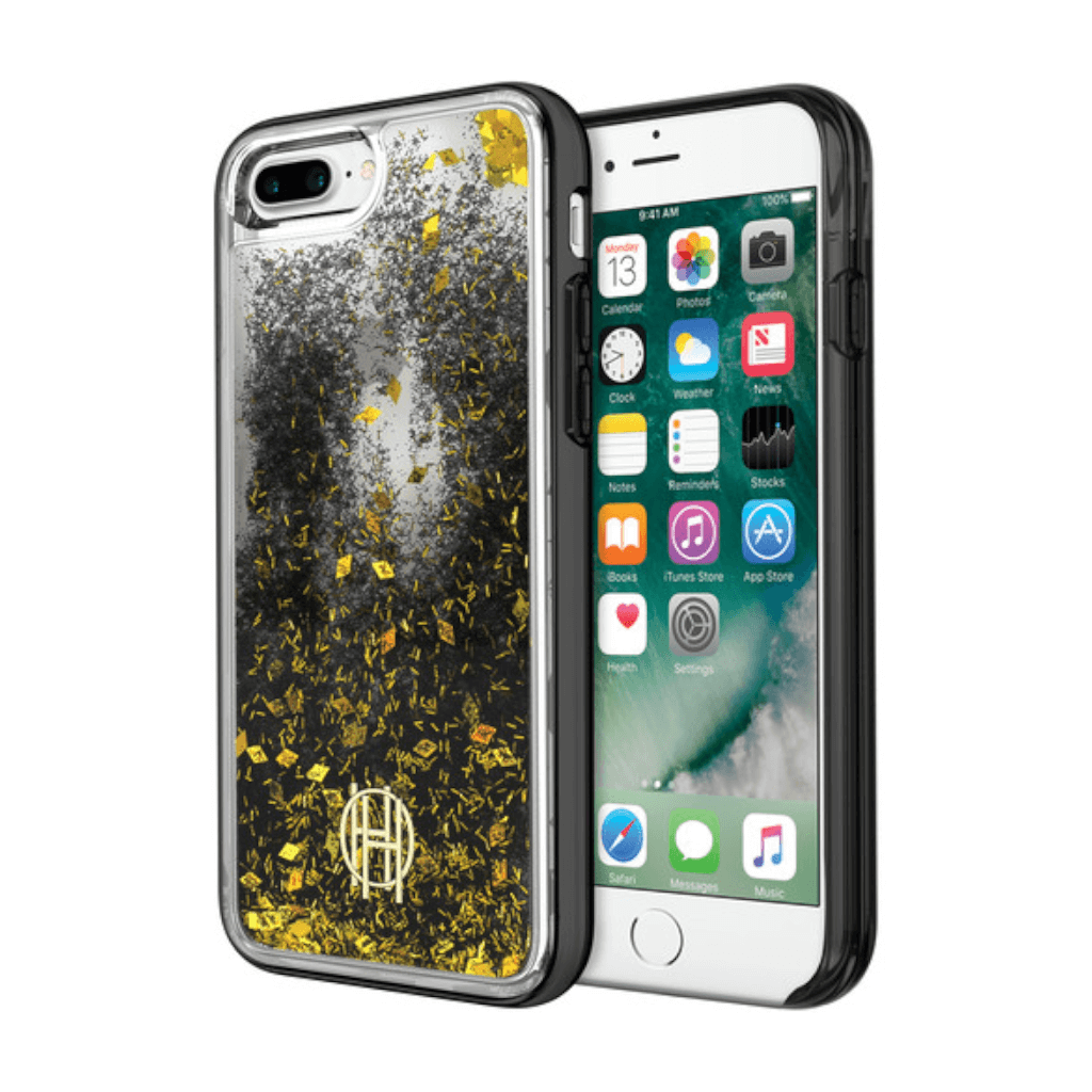 House of Harlow 1960 Black/Gold Liquid Glitter Case for iPhone 7/8 Plus