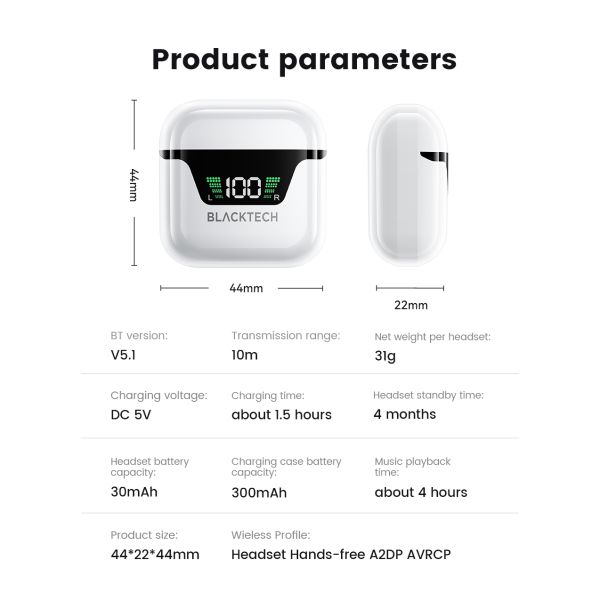 Blacktech TWS DES2023 - White