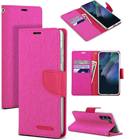 Goospery Wallet Case Pink for Galaxy S22 Ultra