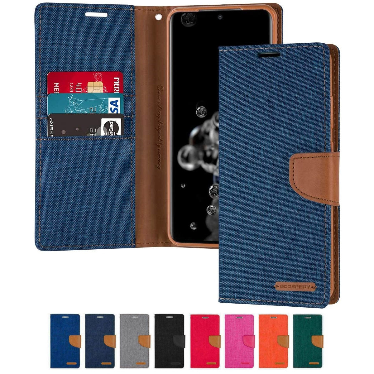 Goospery Wallet Case Blue for Galaxy S22