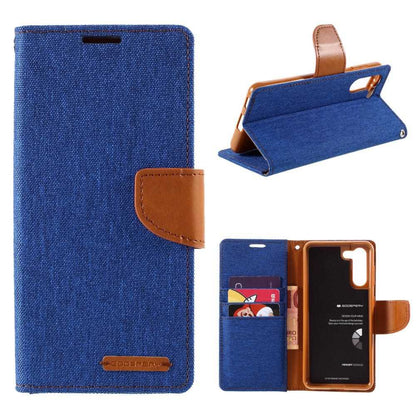 Goospery Wallet Case Blue for Galaxy S22